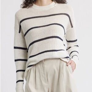 Nordstrom Cream Striped Sweater